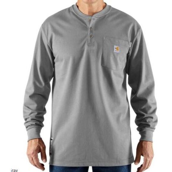 Carhartt Flame Resistance Force Cat 2 2112 Button Henley Long Sleeve Shirt - Picture 3 of 13